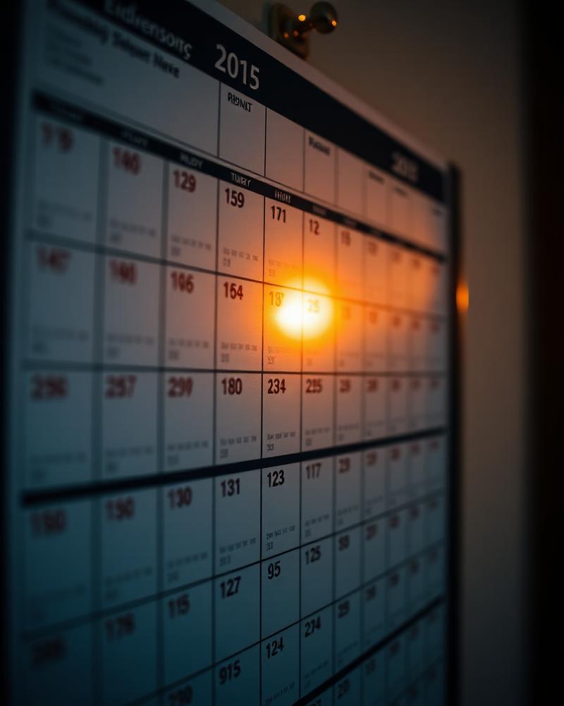 Calendar marked with cruise deposit and final payment deadlines