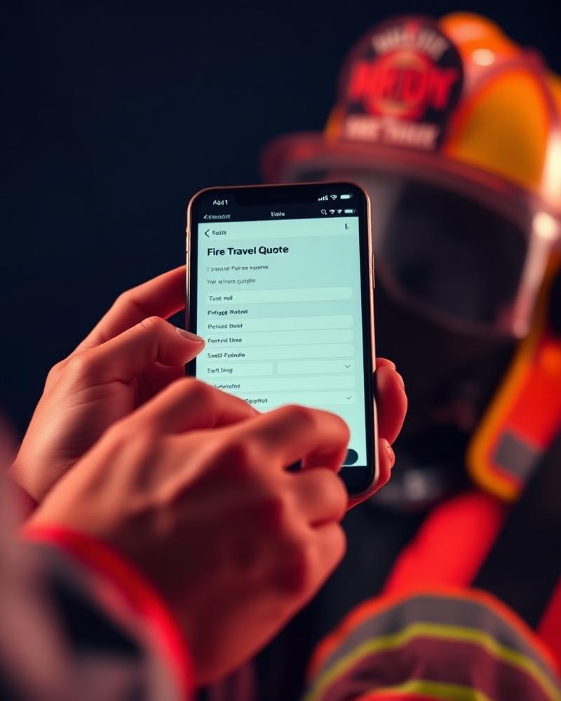 First responder filling out a short cruise request form on a phone