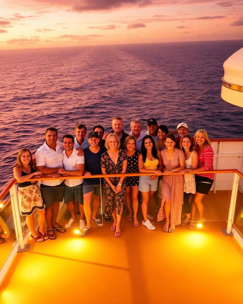Travel agent organizing cabin roster paperwork for a group cruise